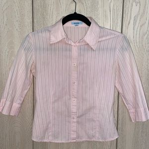 Baleno pink button down shirt crop quarter sleeves